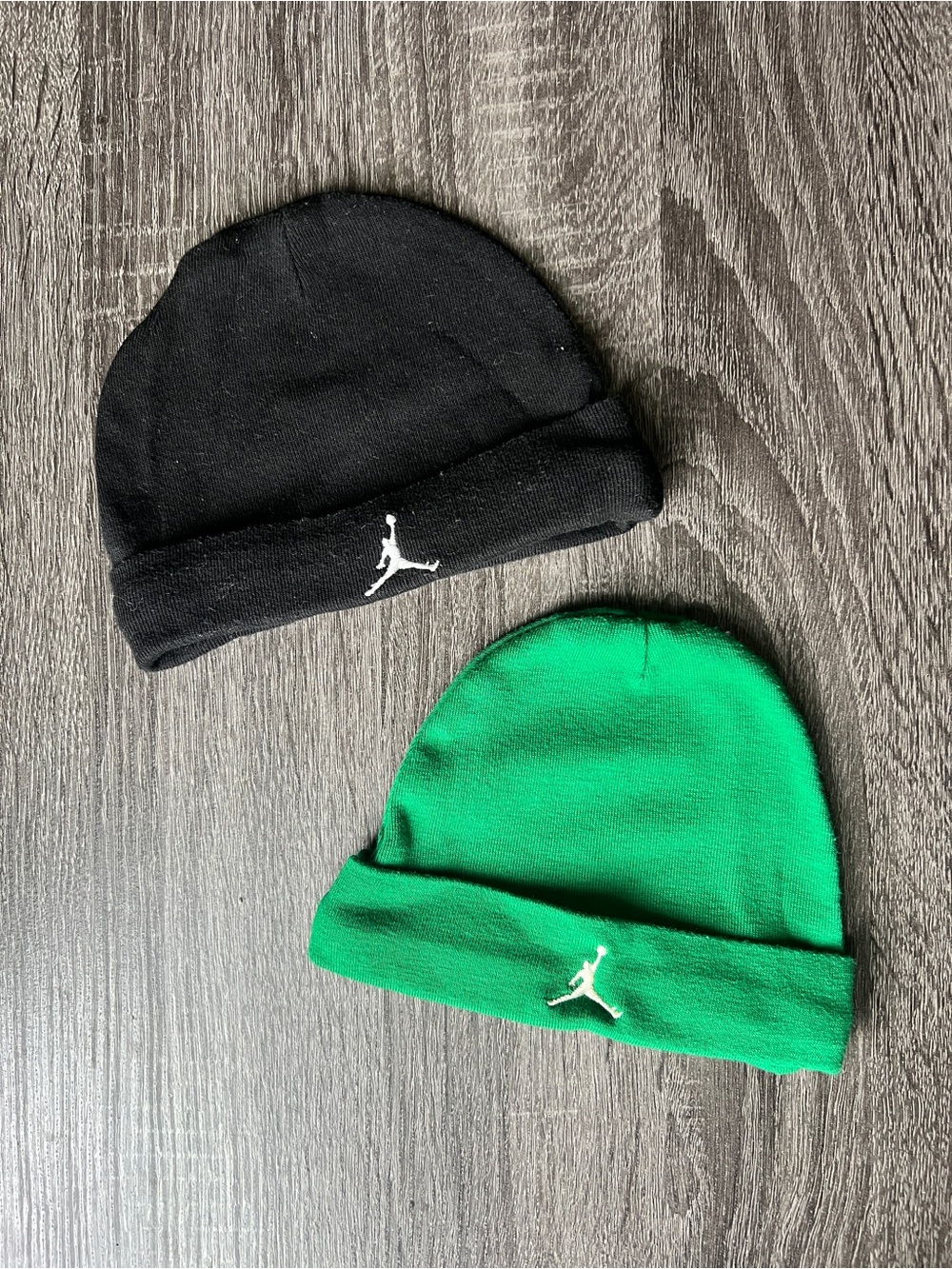 Jordan Kids Beanie Set in Black & Green with White Jumpman